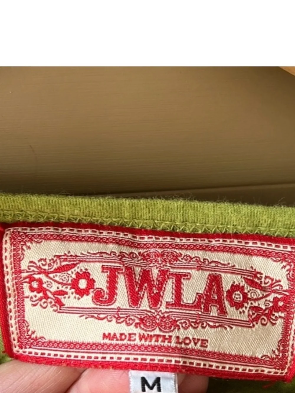 Johnny Was Green V-Neck Long Sleeve Tunic with Blue Floral Embroidery - Picture 3 of 8